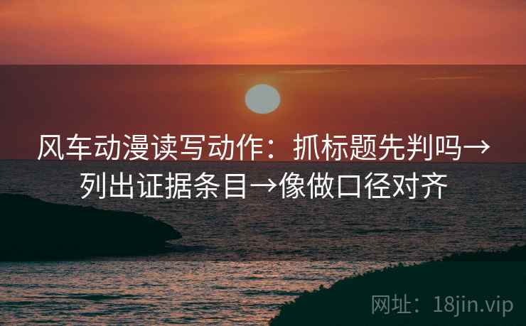 风车动漫读写动作：抓标题先判吗→列出证据条目→像做口径对齐