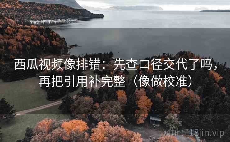 西瓜视频像排错：先查口径交代了吗，再把引用补完整（像做校准）